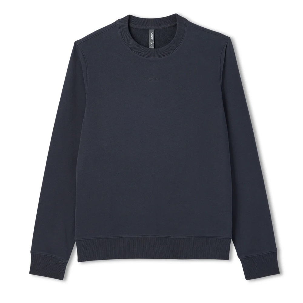 Vuori Navy Cypress Logo Crew Sweatshirt Size Small